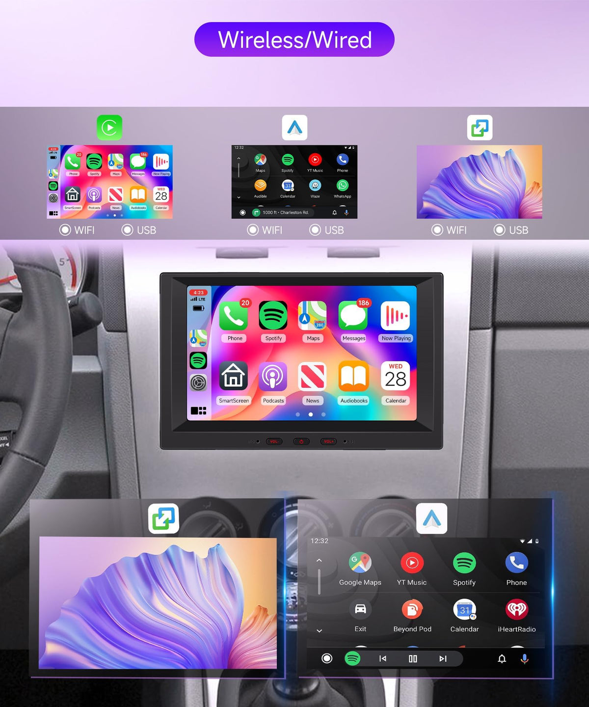 Rimoody 4G+64G Android Car Radio Stereo for Dodge RAM 1500 2500 3500 06-08