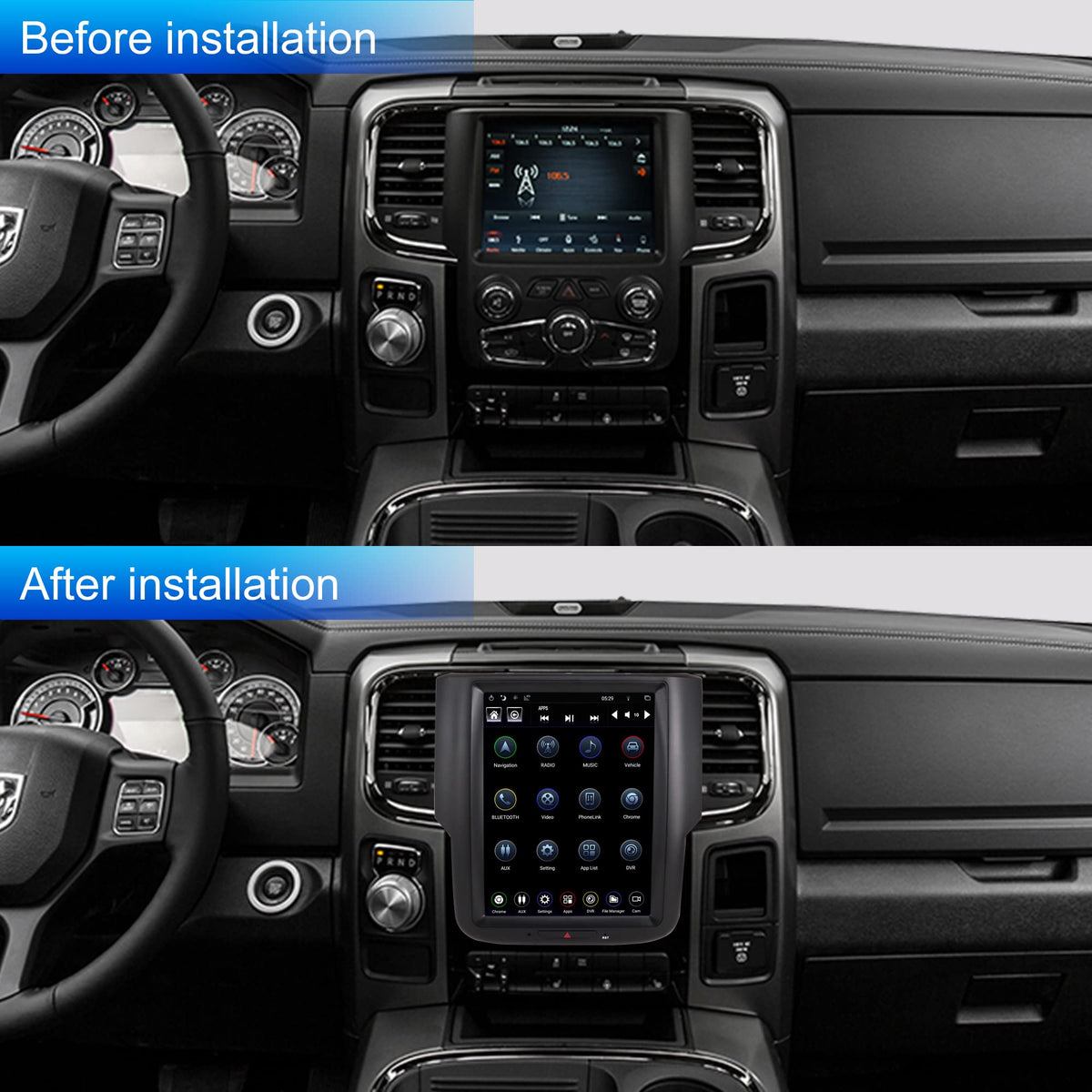 LINKSWELL Android Car Radio for RAM 2014-2018 and RAM 2019 Classic