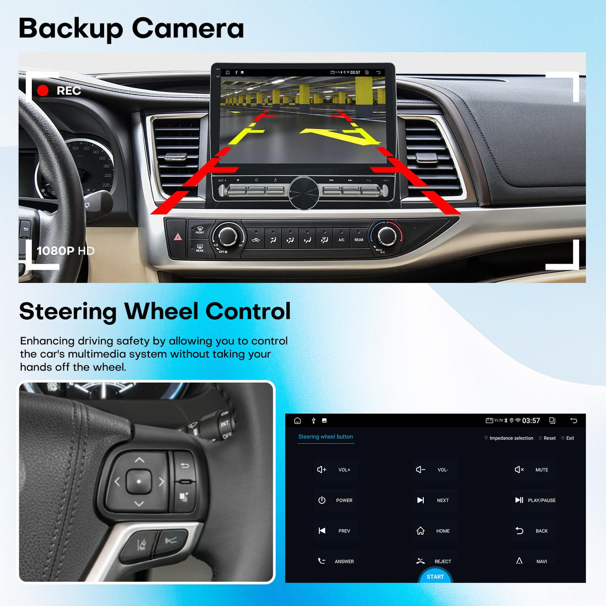 Car Radio for Toyota Highlander 2014 2015 2016 2017 2018 2019 Upgrade