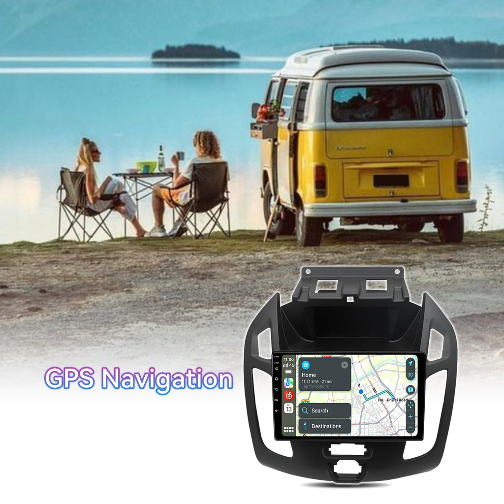 Android 14 Car Radio Compatible with Ford Transit Connect 2014-2018,Touchscreen Car Stereo with Wireless Carplay Android Auto,FM,Multimedia Receiver with GPS Bluetooth ＆ Backup Camera(9 Inch