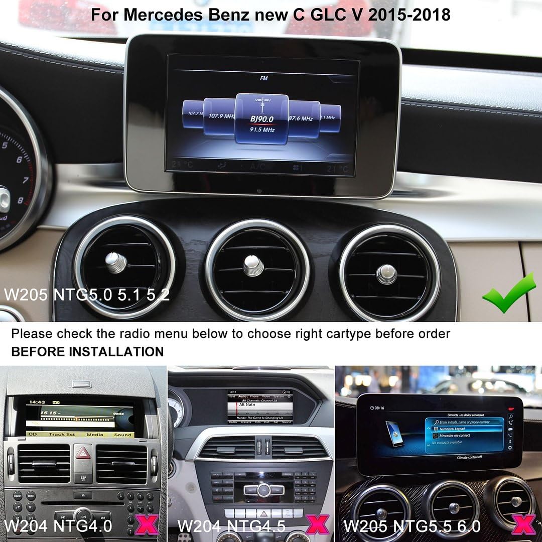 Android 13 Screen Upgrade 10.25inch HD1920 Display Monitor Multimedia Player GPS Navigation for Mercedes Benz C GLC 2014-2018 C180 C200 C220 C250 C300 C350 C320 C63 W205 NTG5.0 System