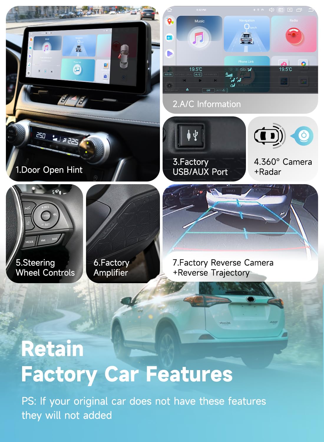 12.3" Head Unit for Toyota RAV4 2019-2022 Carplay Android Auto