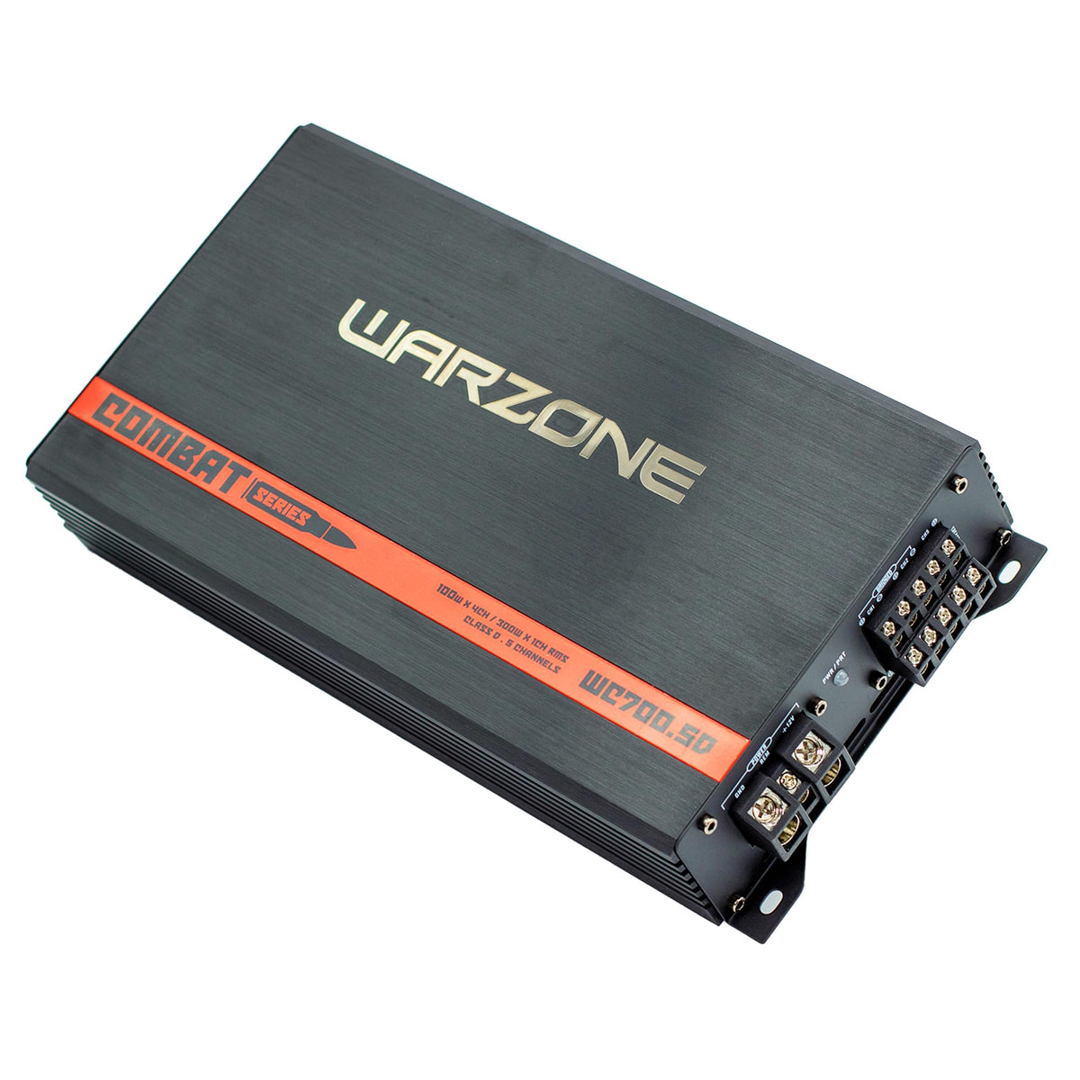 Warzone Series 700W 5-Channel Class D Car Audio Amplifier - True RMS Power, 1/2/4 Ohm Stable, Remote Subwoofer Level Control, Multi-Channel Vehicle Sound System Amp