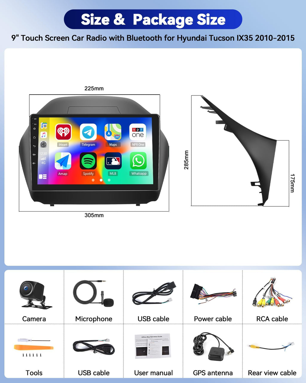 6G+128G 8 Core for Hyundai Tucson IX35 2010-2015 Android Car Stereo Carplay