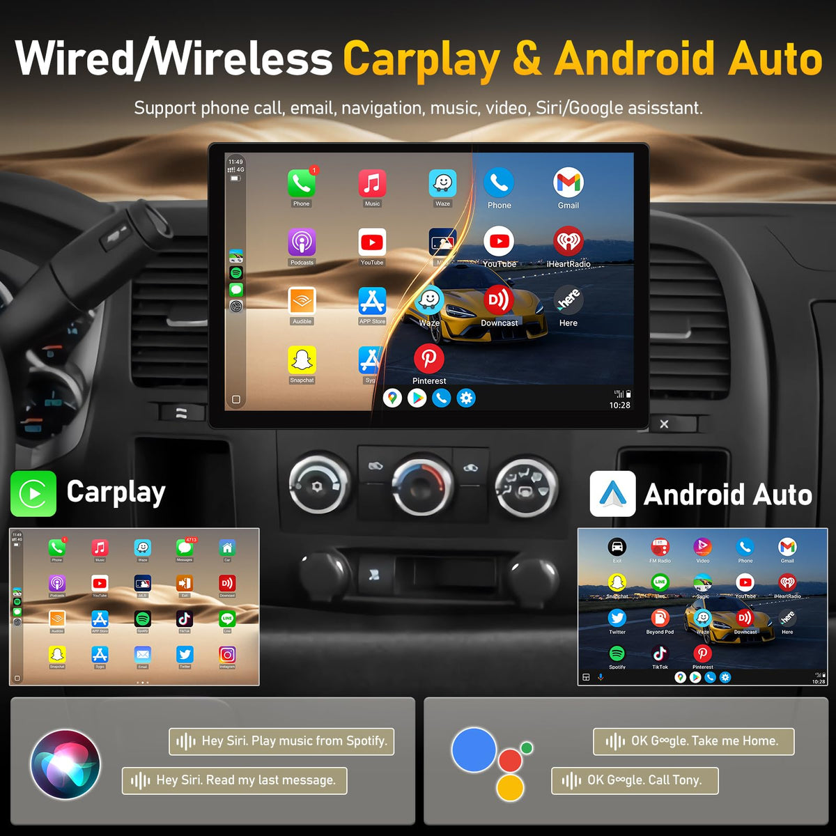 13.1" Car Radio for Chevy Silverado Tahoe GMC Sierra Yukon Stereo
