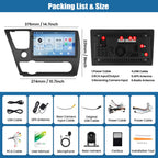 SIXTOP 4G+64G Android Car Stereo Radio for Honda Civic 2013-2017 Wireless CarPlay Android Auto Bluetooth 5.0 GPS 9 Inch HD Touch Screen WiFi FM/RDS Type-C 32EQ SWC AHD Backup Camera