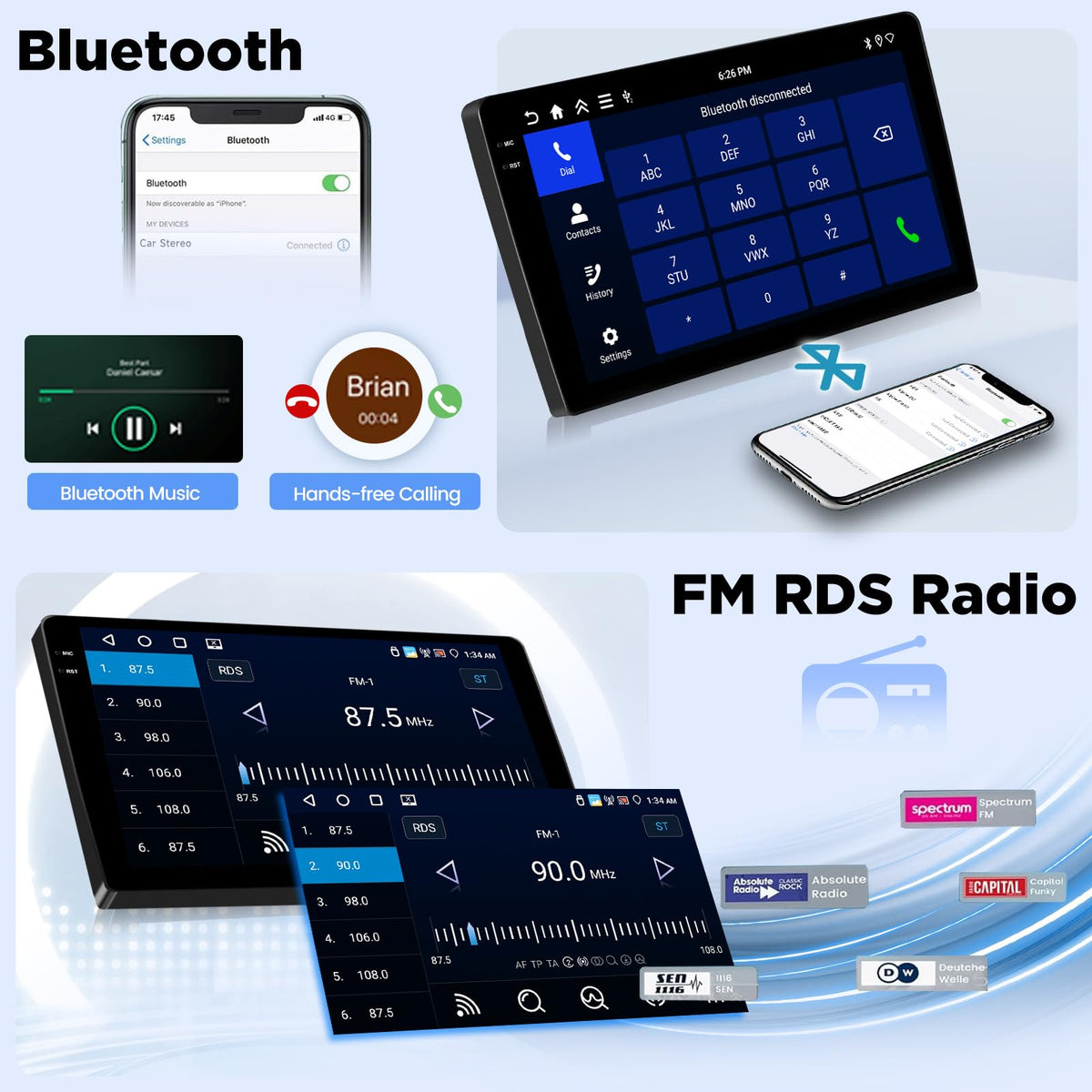 4+128G 10 inch Screen for Jeep Cherokee Radio 2013-2018 Android Car Stereo