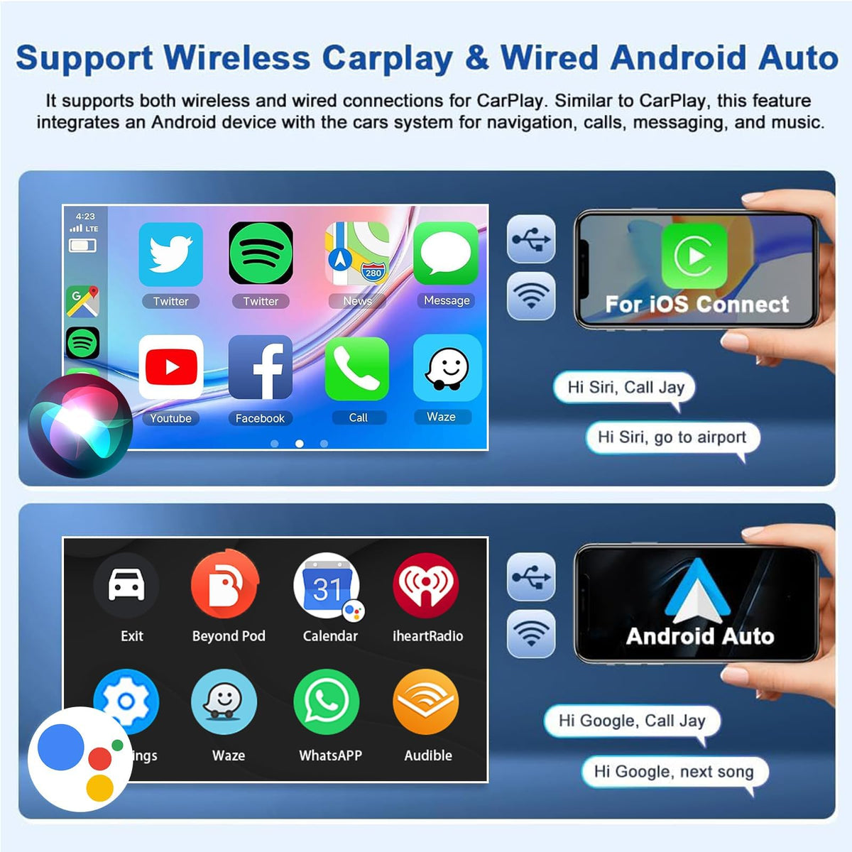 Car Stereo for Nissan Armada 2006-2007, Wireless CarPlay & Android Auto