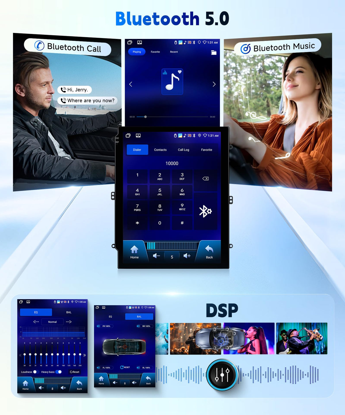 10.4inch 4G+64G Car Radio Stereo for Honda Civic 2012-2015 with Tesla Style Touch Screen Android 15 Wireless CarPlay/Android Auto DSP GPS WiFi 5.0Bluetooth FM/RDS SWC AHD Backup Camera