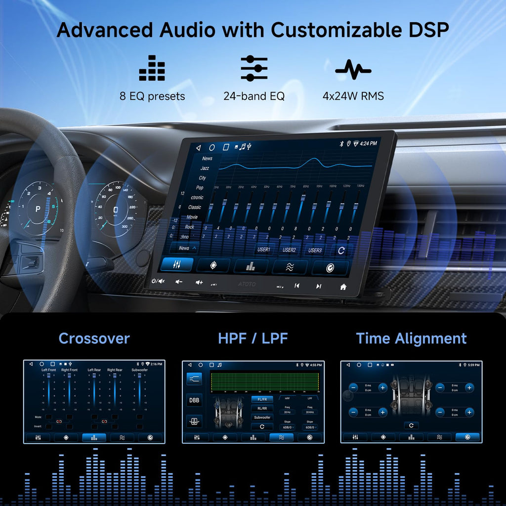 A5L 10inch QLED Android Double DIN & Single DIN Car Stereo,Wi-Fi/BT/USB