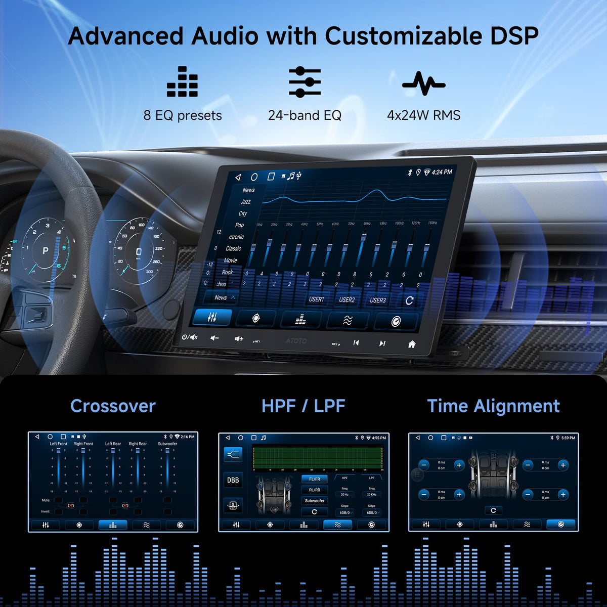 A5L 10inch QLED Android Double DIN & Single DIN Car Stereo,Wi-Fi/BT/USB