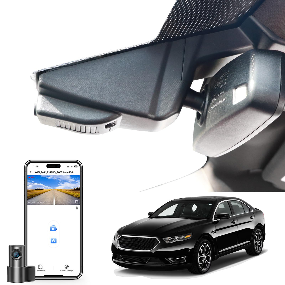 mangoal Front 4K & Rear 1080p Dash Cam for Ford Taurus 2013-2019(Model B)