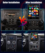 Android 15 Radio for Jeep Wrangler JK Rubicon 2007-2018 Stereo Upgrade Tesla Style 4GB+64GB Head Unit 9.7 Inch Touchscreen Multimedia Player GPS Navigation FM BT Receiver with Carplay Android Auto
