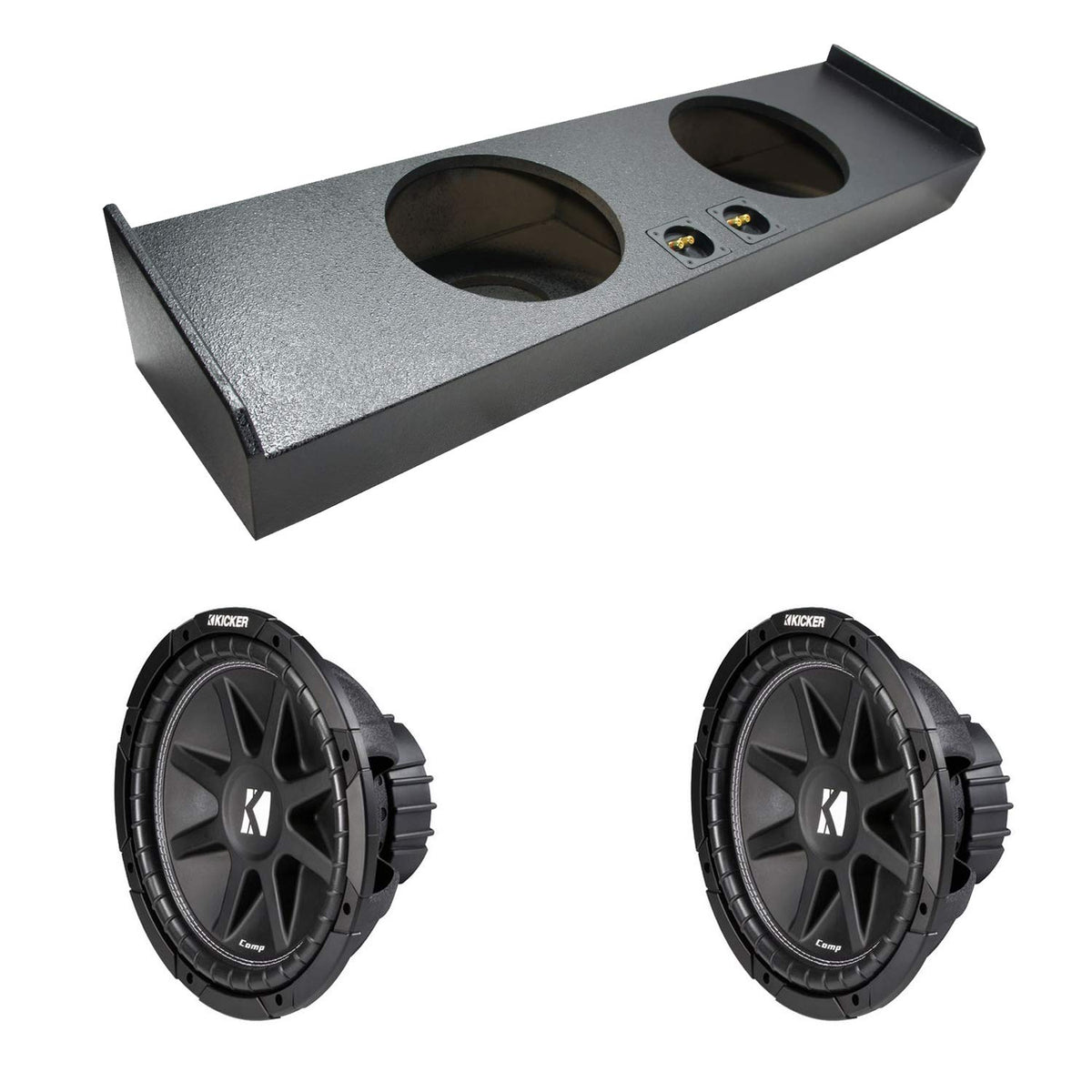 KICKER Comp C12 Dual 12" Sub Box Final 2 Ohm Fits 2009-2015 F-150 SuperCrew