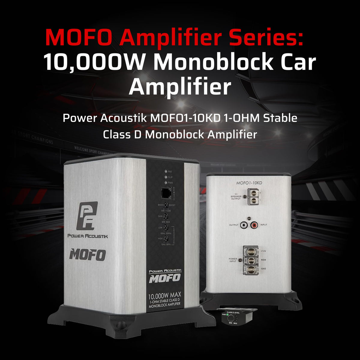Power Acoustik Class D Monoblock Amplifier – 10,000 Watt Mono Subwoofer Amplifier for Car Audio, Compact and Stylish Car Mono Amplifier with Variable Bass Boost and Signal Protection