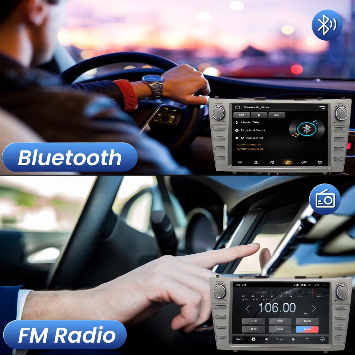 QLED 8core for Toyota Camry Radio Upgrade 2007 2008 2009 2010 2011,Touch Screen Stereo,carplay and Android Auto,Free Camera
