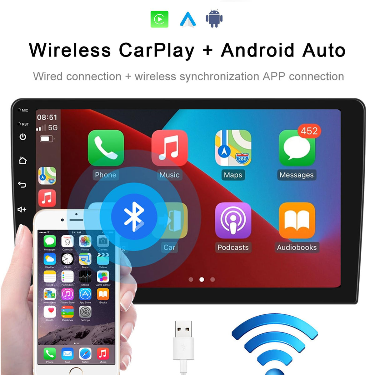 8CORE 6+128GB Android 13 Car Radio Stereo for Lexus Rx270 Rx350 2009-2014 - 9" IPS Touch Screen, Upgrade Dash Kit with CarPlay & Android Auto, GPS Navigation, Bluetooth 5.0, WiFi, SWC, 5G,