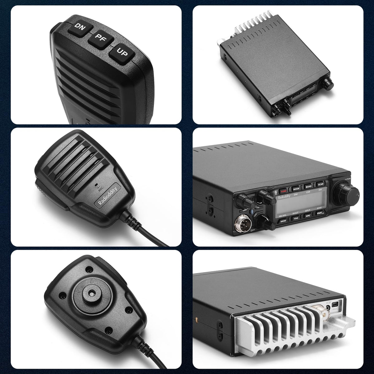 Radioddity QT80 10 Meter Mobile Ham Radio SSB/AM/FM/PA 80W, CTCSS/DCS