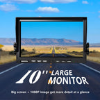 1080P Wireless Backup Camera System Kit with 10'' DVR 3 Split Monitor, IP69 Waterproof Digital Signal Record System 1 Rear 2 Side View Cameras for RV/Truck/Trailer/Camper—BW103SL