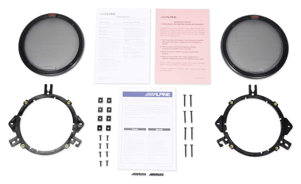 Alpine Pair R-S65.2 300 Watt 6.5" Car Audio Coaxial 2-Way Speakers Bundle with METRA 72-9300 Speaker Harness Connector Compatible with 2000-2004 Subaru Outback