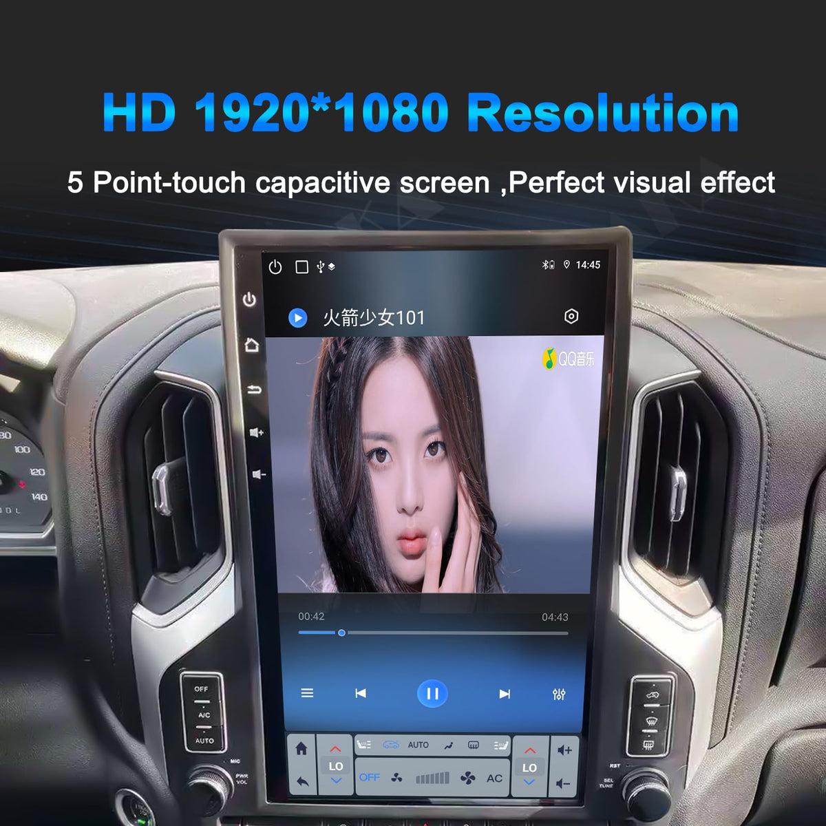 17" Qualcomm Android 13 Car Radio for Chevrolet Silverado GMC Sierra 2019-2023 Stereo Upgrade Tesla Style Dash IPS Touch Screen GPS Navigation Head Unit Audio Multimedia Player(8+128GB)