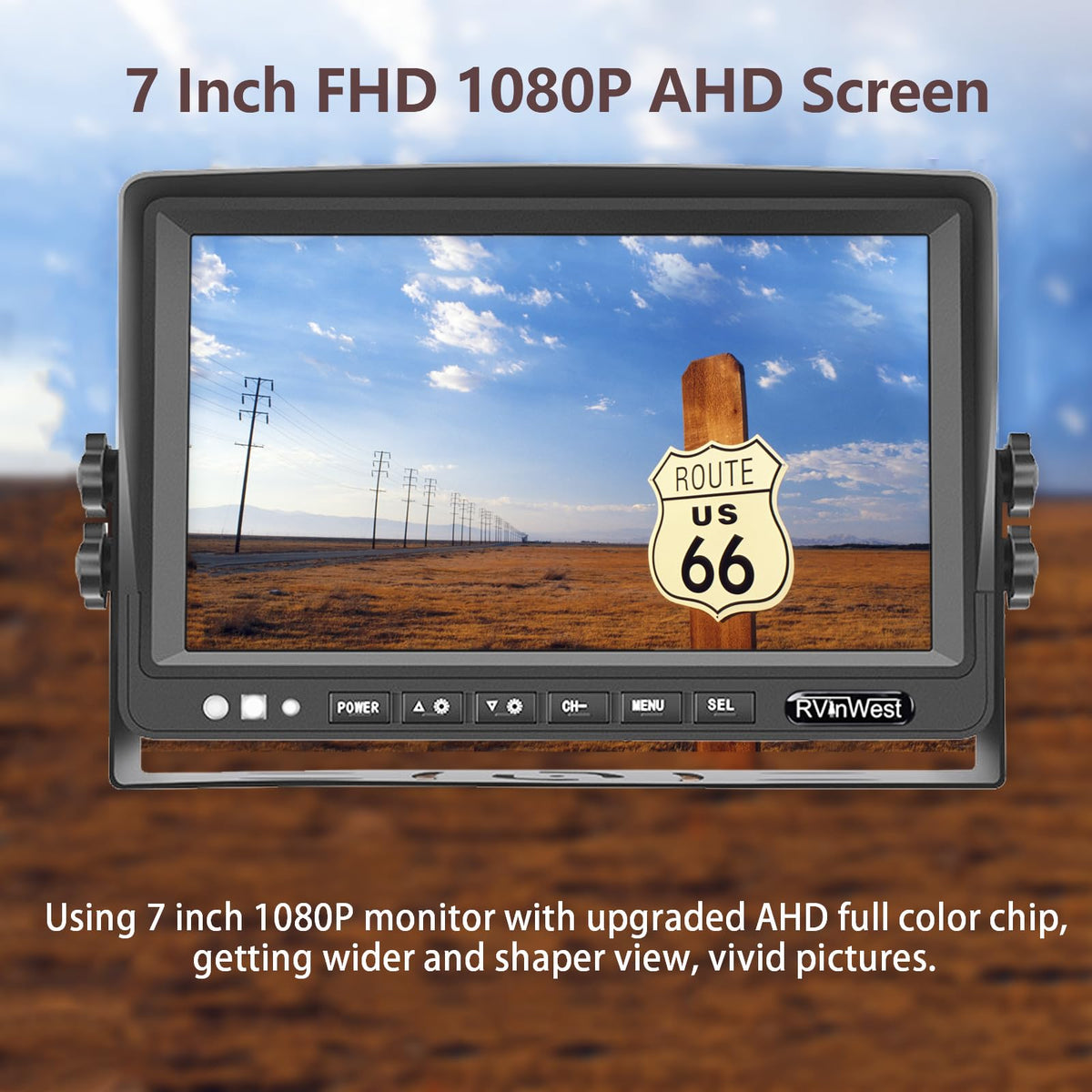 RV Backup Camera System with 7'' Monitor Wired for RV Semi Box Truck Trailer Bus, 4 Split Screen Quad View HD DVR Record Monitor + IP69 Waterproof Night Vision Rear Side View Camera Avoid Blind Spot