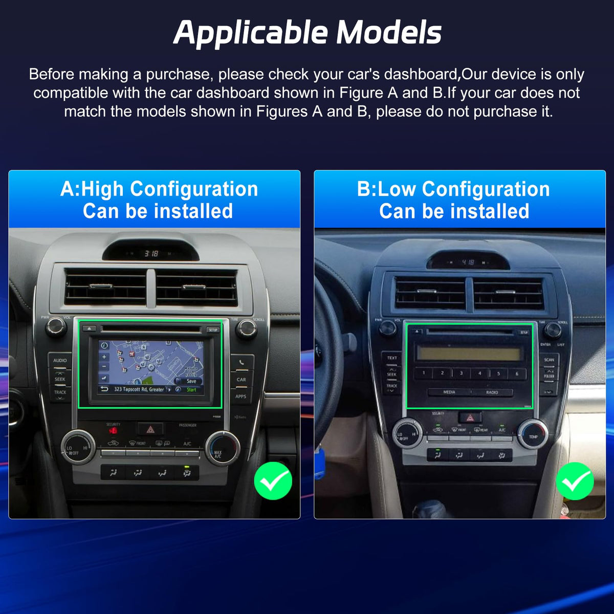 [8 Core 4+64] Android 13 Car Stereo for Toyota Camry 2012 2013 2014-10 inch IPS Touchscreen Radio with Carplay & Android Auto - 4G SIM Card/DSP 32EQ / FM AM RDS/Bluetooth 5.1 + AHD Backup Camera