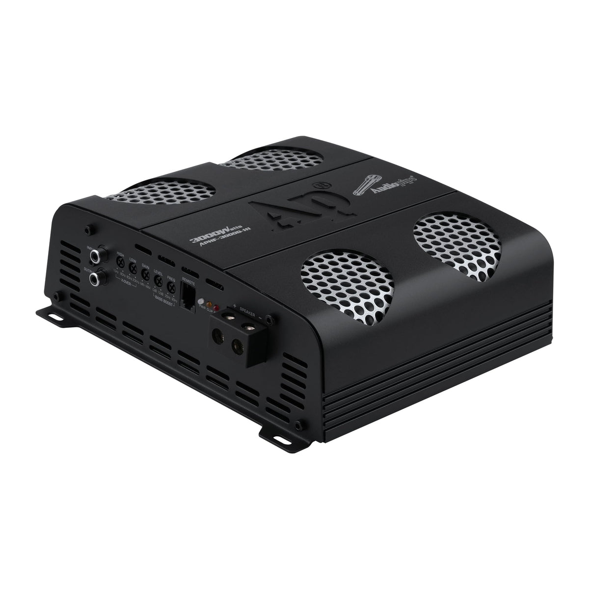 Audiopipe 3000 Watts Full Range Class D Mosfet Amplifier (APHF-3000D-H2), 4-Point Protection System, 2 Ohm, BTL Mode, Remote Bass Control Knob