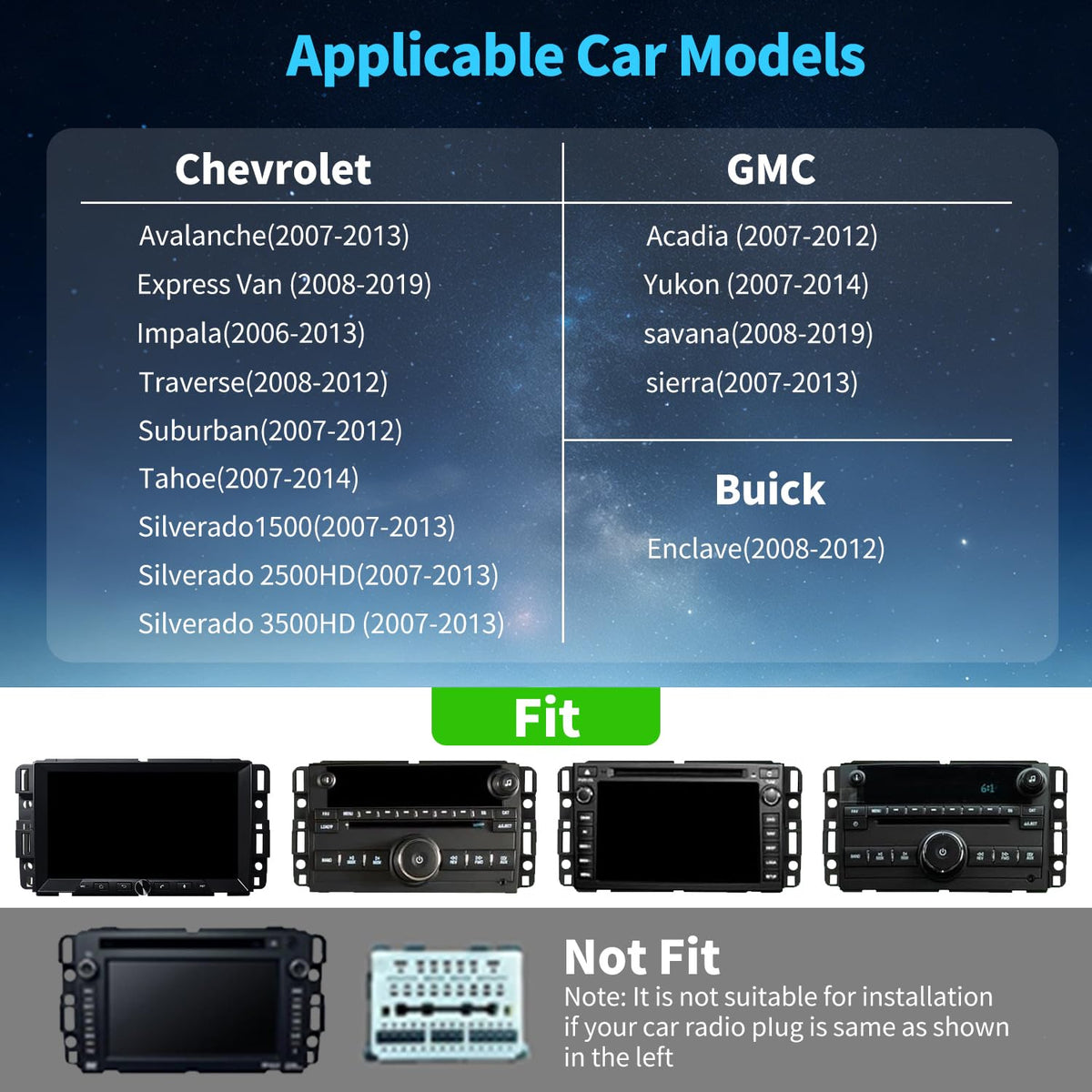 Car Stereo Radio for Chevrolet Silverado Tahoe GMC Sierra Yukon 2007-2013, 8inch Android 13 Touchscreen with Wireless Carplay Android Auto GPS Navigation AM FM AHD Backup Camera(4G+64G)