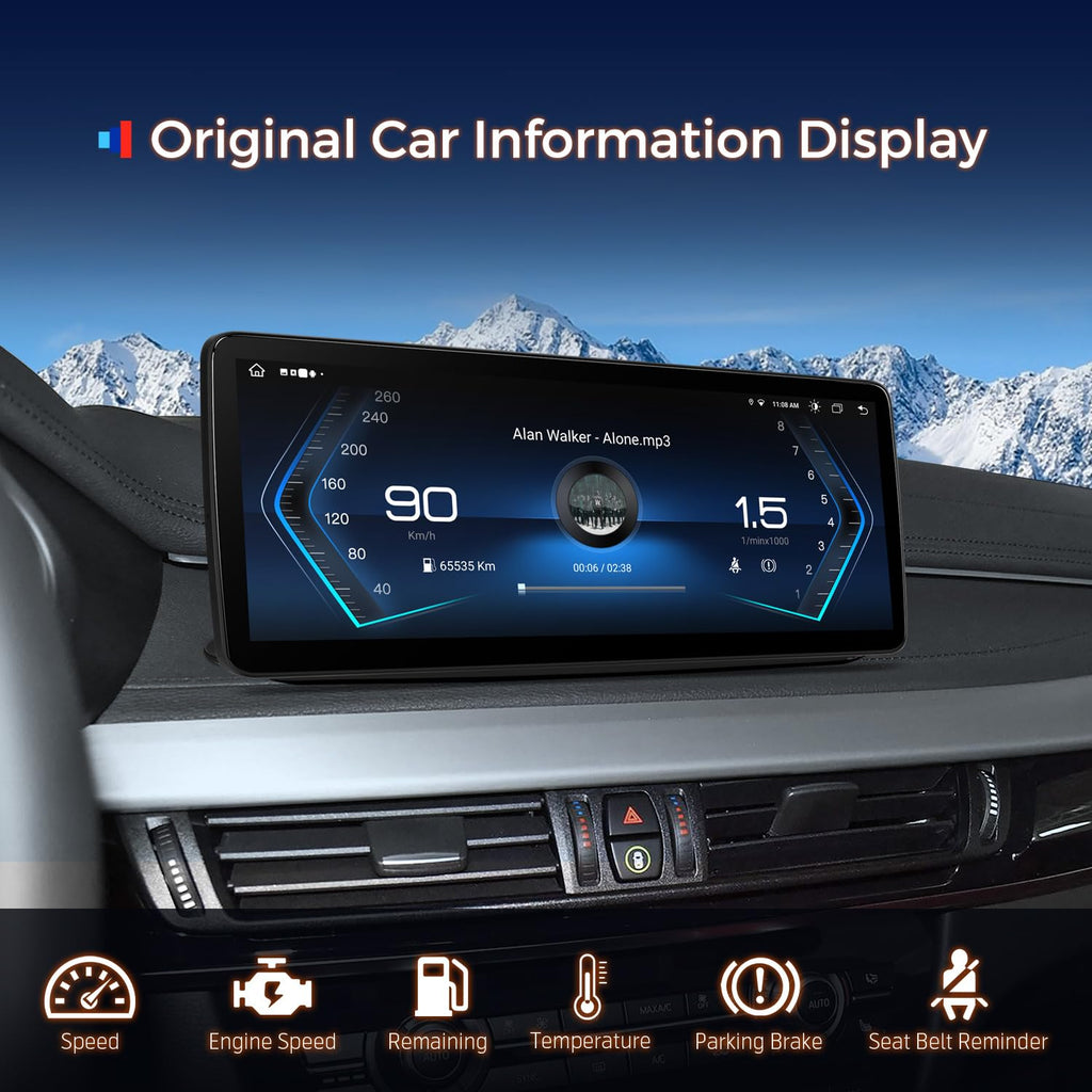 XTRONS 12.3 Inch Android 14 Car Stereo for BMW X5 F15 X6 F16 2017 2018 2019 NBT EVO System, IPS Touch Screen 4+64GB Global 4G Car Radio GPS Navigation Support Wireless Car Play Android Auto