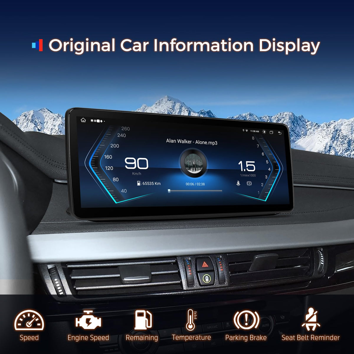 XTRONS 12.3 Inch Android 14 Car Stereo for BMW X5 F15 X6 F16 2017 2018 2019 NBT EVO System, IPS Touch Screen 4+64GB Global 4G Car Radio GPS Navigation Support Wireless Car Play Android Auto