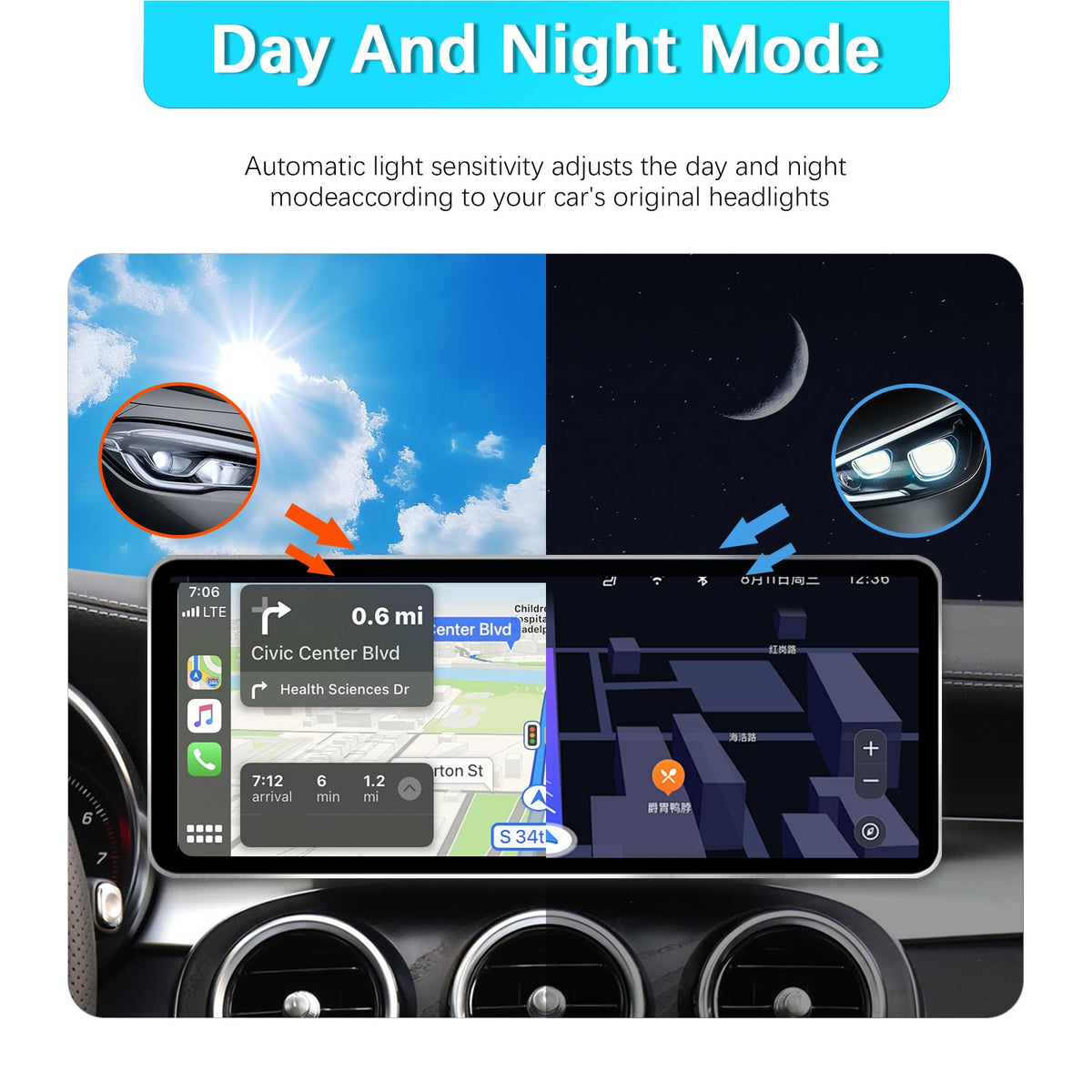 12.8" CarPlay for Mercedes E Class W212 S212 NTG4.5 13-14 Android