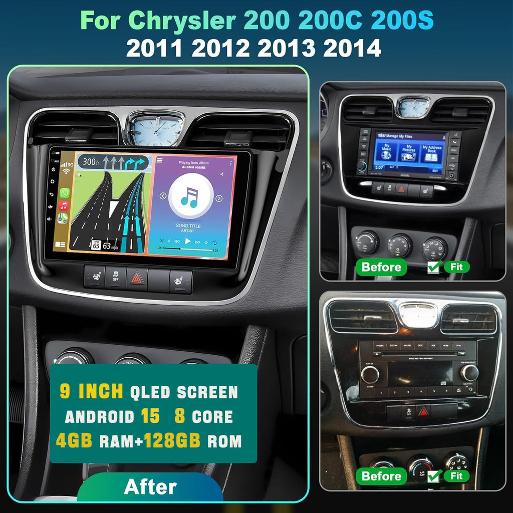8 Core+128GB Car Radio Stereo for Chrysler 200 200C 2011 2012 2013 2014