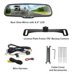 Master Tailgaters 10.5" OEM Rear View Mirror with 4.3" LCD Screen + OnStar Buttons for Existing Wiring | Rearview Universal Fit | Auto Adjusting Brightness LCD | Anti Glare | Full Mirror Replacement