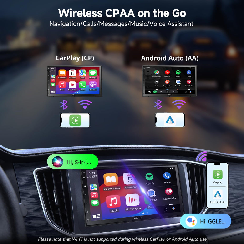 ATOTO A5L Android Double DIN Car Stereo with 7inch Touchscreen Car CarPlay