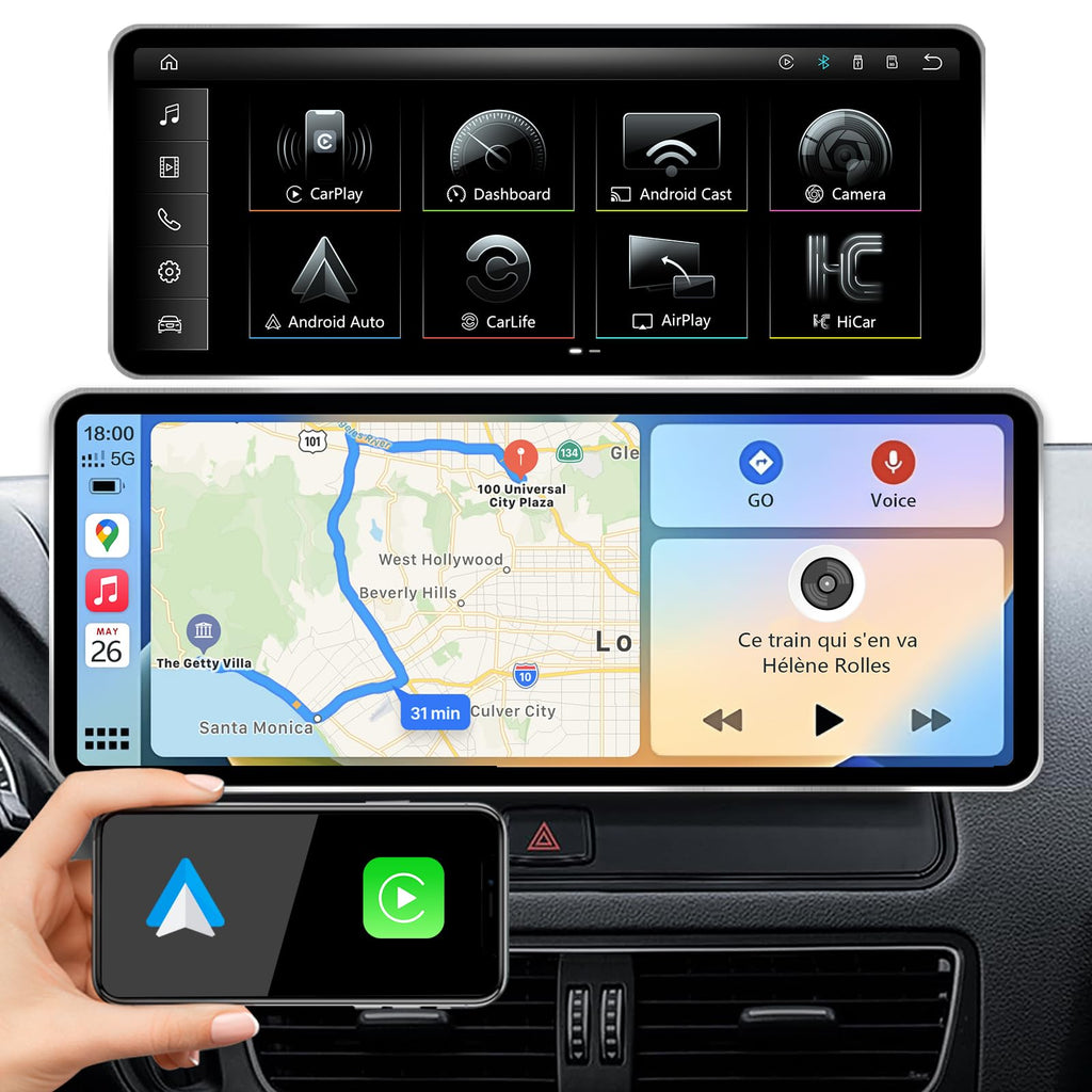 12.8" QLED CarPlay for Audi Q5 MMI 2G 2009-2017 Linux