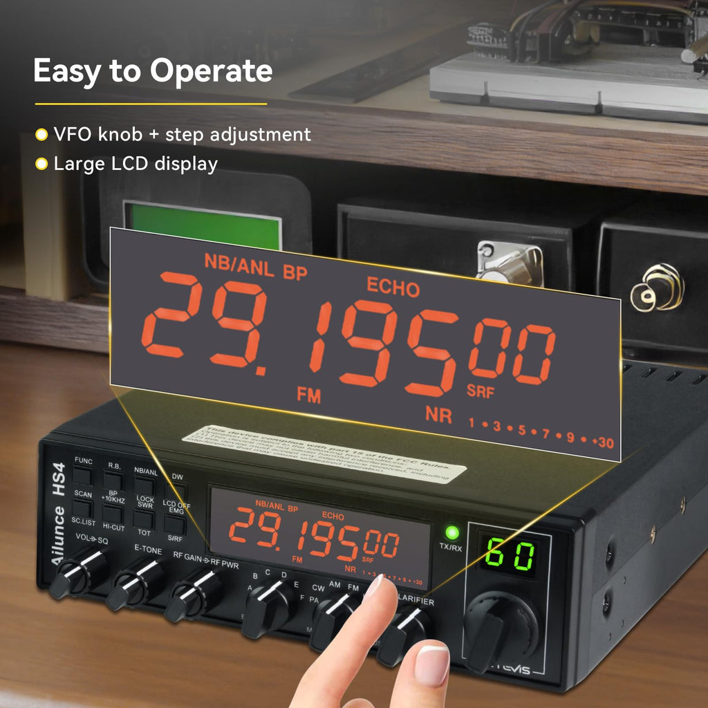 Retevis Ailunce HS4 10 Meter Radio, SSB CW AM FM PA Ham Radio Base Station