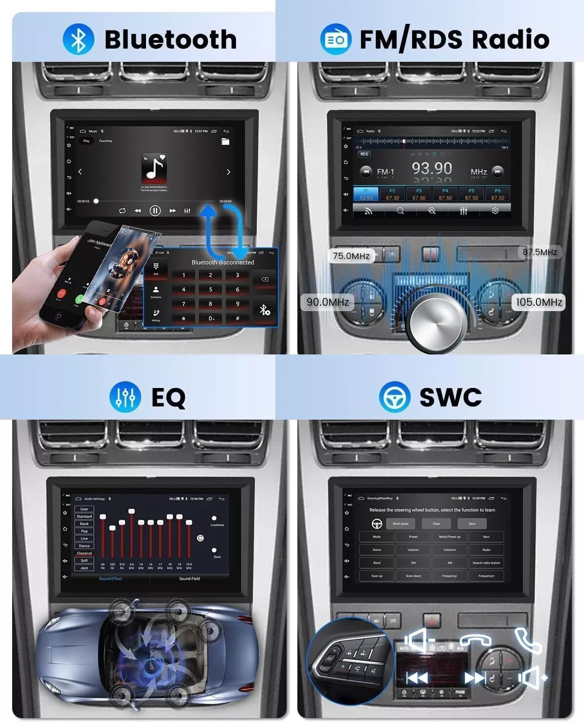 4 Core Android 14 Car Stereo Radio for Chevrolet Malibu 2008 2009 2010 2011 2012 2+64G for Carplay Wireless & Andriod Auto Touch Screen 10 inch for Chevrolet Malibu GPS Navigation