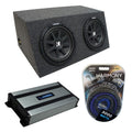 Kicker Comp C12 Sealed Hatchback Dual 12" Sub Box and HA-A800.1 Amplifier