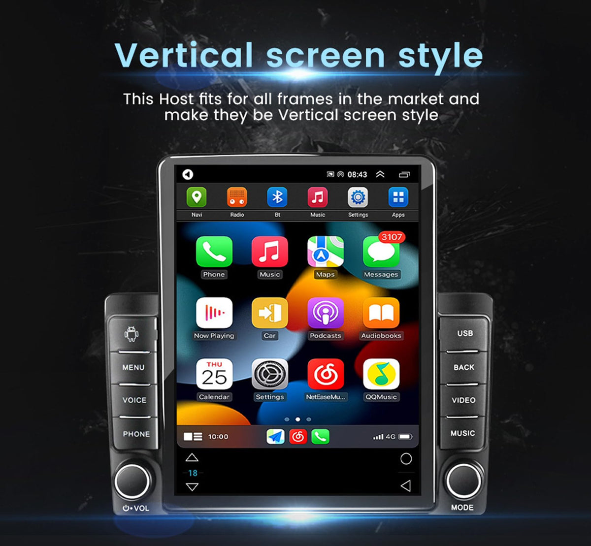 4GB+64GB Car Stereo 8 core Android 15.0 Radio for 2002-2005 Dodge RAM Truck 1500 2500 3500 GPS Navigation 9.7 Inch Multimedia Video Player FM BT Receiver with 4G 5G WiFi Carplay Android Auto