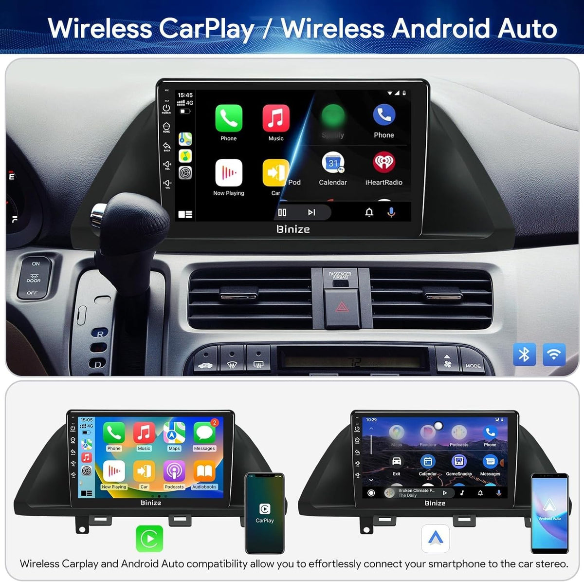 BINIZE Car Stereo Radio Android 13 Compatible with Honda Odyssey 2005-2010