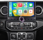 10.2” HD 4G+64GB Android15 Car Stereo Radio Upgrade for Jeep Wrangler JL & Gladiator JT 2018-2023 Volume Knob Keybutton Wireless Carplay/Android Auto Steering Wheel Control WiFi USB-C Fast Charging