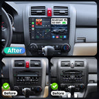 Upgrade 8 Core 4G+64G Car Radio Stereo for Honda CRV 2007-2011:9" 1280 * 800 HD Touch Screen Head Unit, Wireless Carplay Android Auto 5G WiFi Bluetooth AM FM GPS Backup Camera SWC