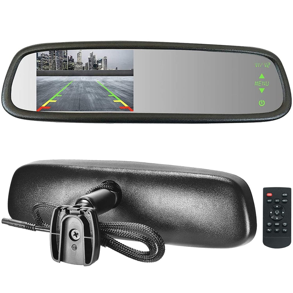 Master Tailgaters 10.5" OEM Rear View Mirror with 4.3" LCD Screen + OnStar Buttons for Existing Wiring | Rearview Universal Fit | Auto Adjusting Brightness LCD | Anti Glare | Full Mirror Replacement