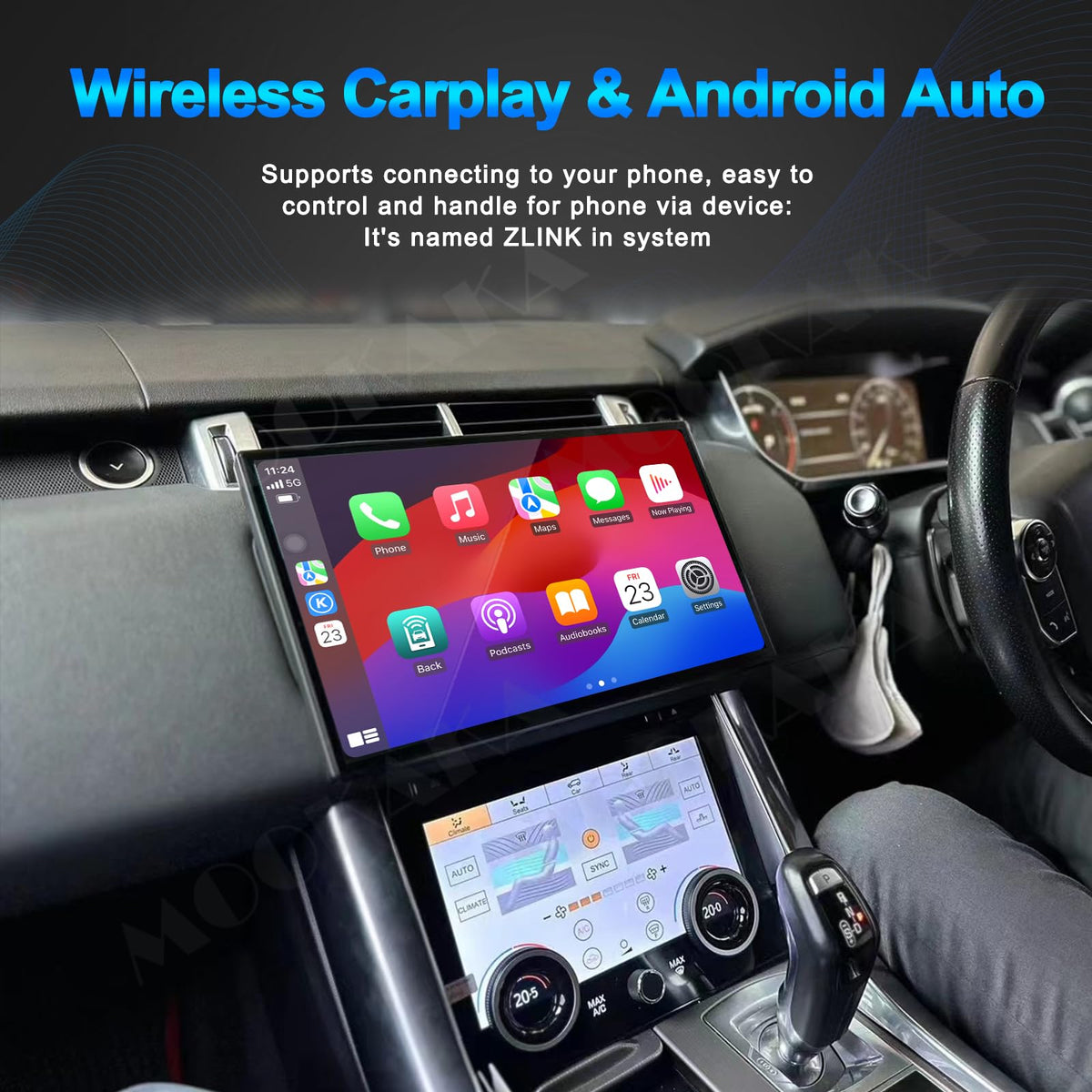 13.3 Inch Qualcomm Android 12 Car Radio for Land Rover Range Rover Sport L494 2014-2017 Stereo Replacement GPS Navigation Head Unit Multimedia Player Touch Screen Carplay(OEM Bosch System,8+128GB)