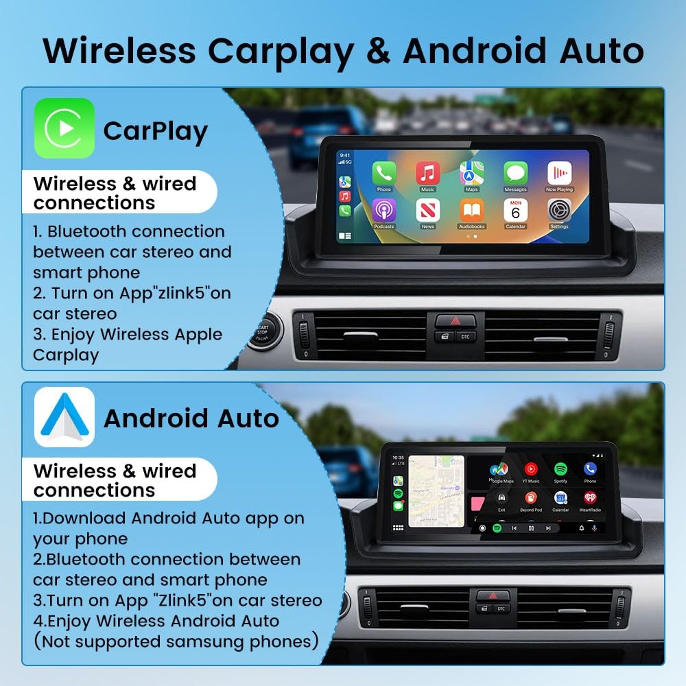 for BMW 3 Series E90 2007-2012 OEM NO Screen/CCC 10.25" Car CarPlay Android Auto Navigation Stereo GPS Radio Display IPS Touchscreen Headunit Tablet Media Player（V2）