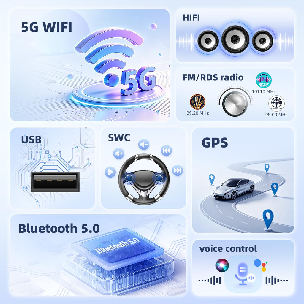 4Core+64G Android 15 Car Radio for Hyundai Santa Fe 2013-2018