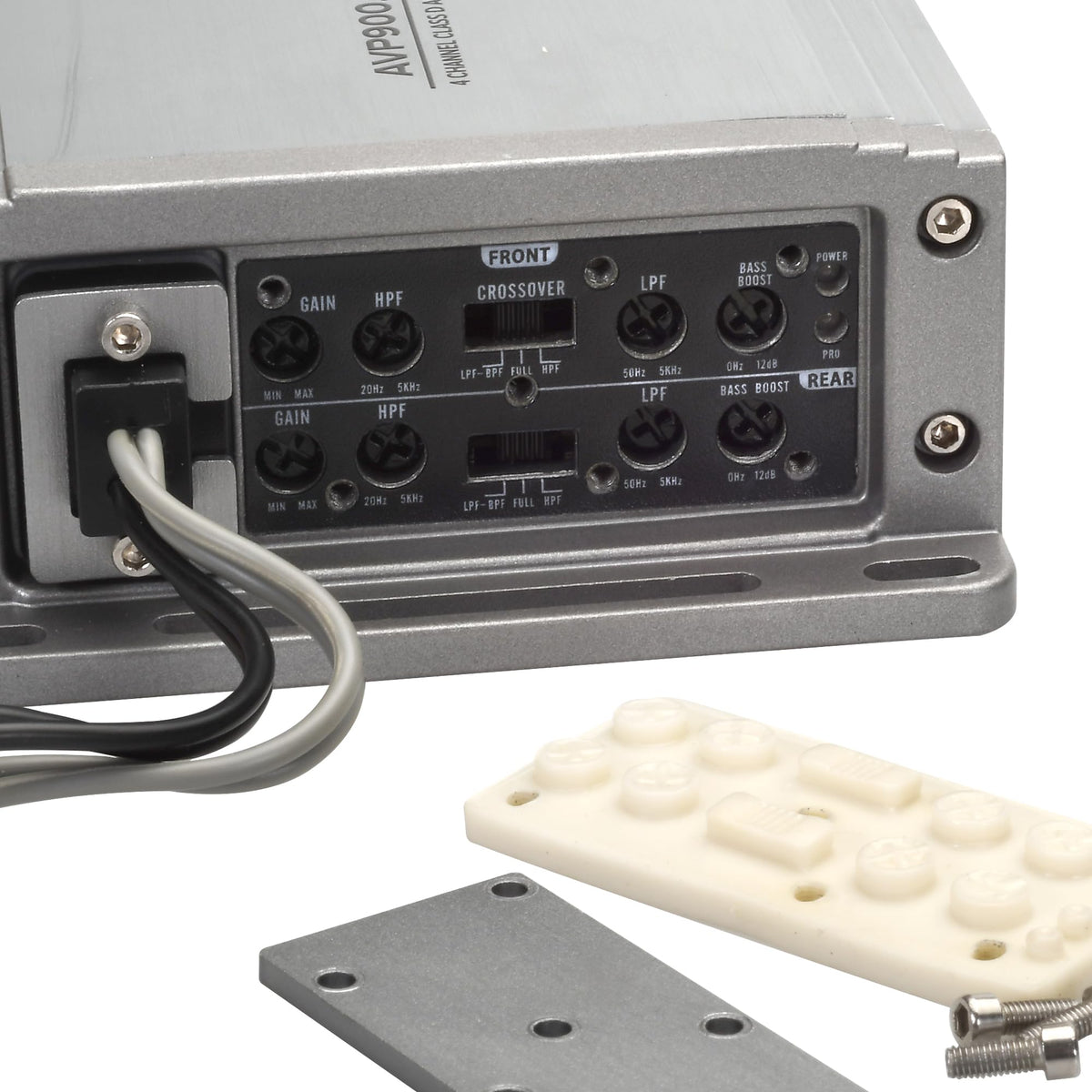 Magnadyne AquaVibe Pro AVP900.4 4-Channel Class D Marine Amplifier, IP67 Wet-Rated, 900W RMS, Boat, Motorcycle, RV, Off-Road Audio with Full Variable Crossover