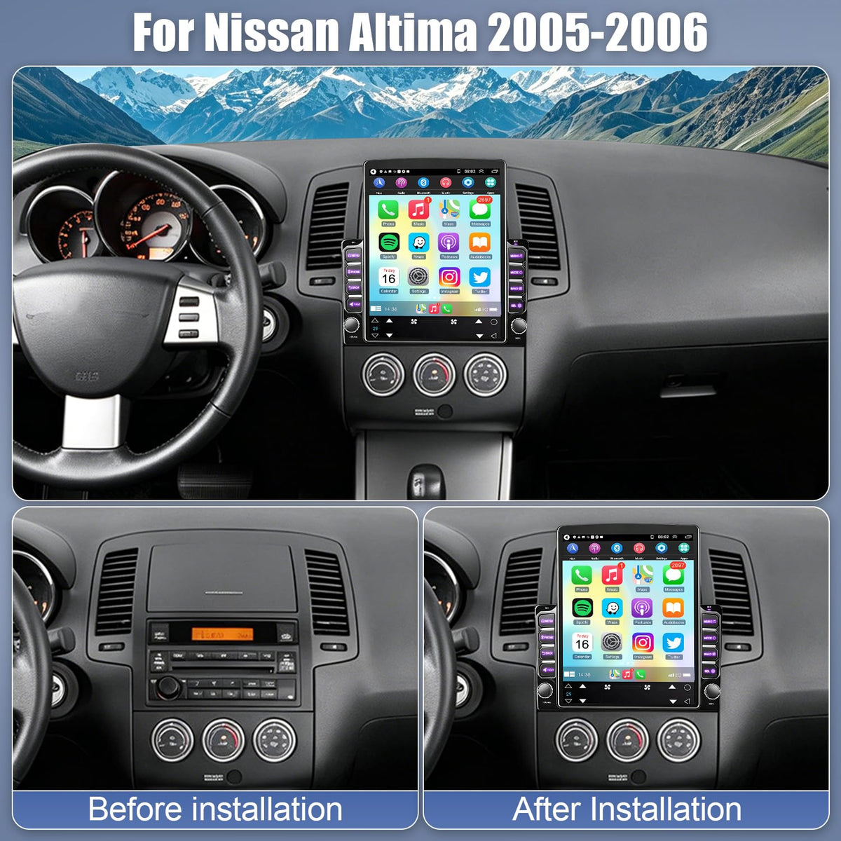 Update Car Radio Stereo for Nissan Altima 2005-2006: 9.7 Inch Touch Screen