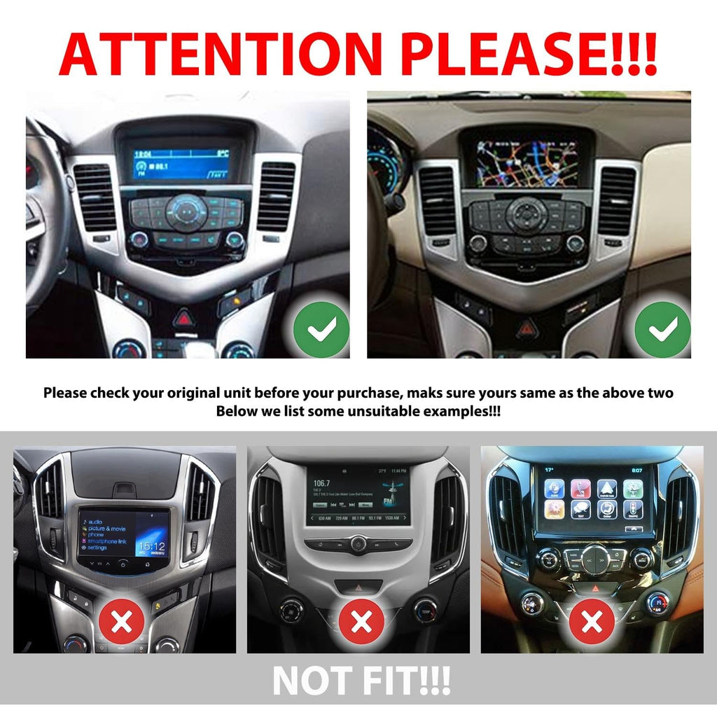 for Chevrolet Cruze 2008-2016 Display Knobs CarPlay/Android Auto Autoradio Android FM Radio Car Navigation Stereo Pad Player GPS 10.1" QLED Touch Screen BT WiFi 2 Din Headunit Tablet Quad Core 2G+64G
